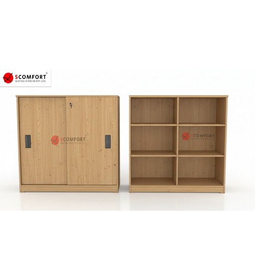 Scomfort SC-S02 Office Sliding Door Storage Cabinet with Shelves